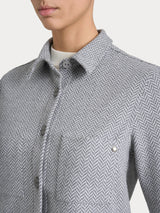 Giacca Shacket con fantasia in Eco Jacquard Neri Donna - Ragno