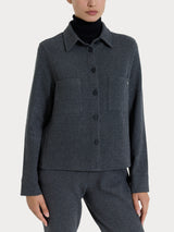 Giacca Shacket con fantasia in Eco Jacquard Neri Donna - Ragno