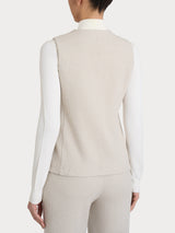 Gilet con quattro bottoni in Eco Jacquard Bianchi Donna - Ragno