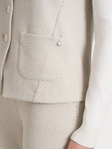 Gilet con quattro bottoni in Eco Jacquard Bianchi Donna - Ragno