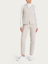 Gilet con quattro bottoni in Eco Jacquard Bianchi Donna - Ragno