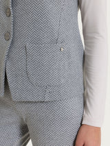 Gilet con quattro bottoni in Eco Jacquard Neri Donna - Ragno