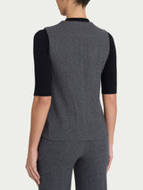 Gilet con quattro bottoni in Eco Jacquard Neri Donna - Ragno