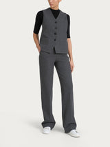 Gilet con quattro bottoni in Eco Jacquard Neri Donna - Ragno