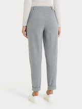 Pantalone in fantasia chino slim con tasche in Eco Jacquard Neri Donna - Ragno