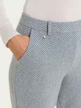 Pantalone in fantasia chino slim con tasche in Eco Jacquard Neri Donna - Ragno