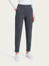 Pantalone in fantasia chino slim con tasche in Eco Jacquard Neri Donna - Ragno