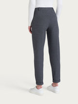 Pantalone in fantasia chino slim con tasche in Eco Jacquard Neri Donna - Ragno