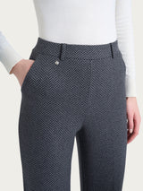 Pantalone in fantasia ampio con tasche in Eco Jacquard Neri Donna - Ragno