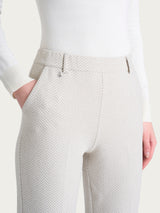 Pantalone in fantasia dritto con tasche in Eco Jacquard  Bianchi Donna - Ragno