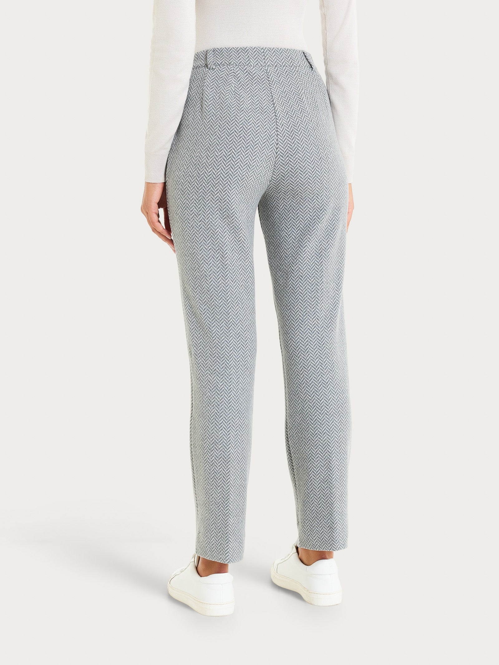 Pantalone in fantasia dritto con tasche in Eco Jacquard  Neri Donna - Ragno