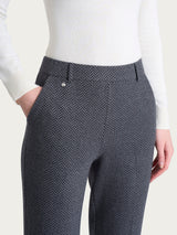 Pantalone in fantasia dritto con tasche in Eco Jacquard  Neri Donna - Ragno