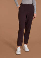 Pantalone a carota con tasche in Flannel Compact Marroni Donna - Ragno