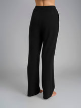 Pantalone ampio con tasche in Flannel Compact Neri Donna - Ragno