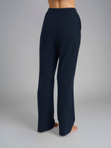 Pantalone ampio con tasche in Flannel Compact Blu Donna - Ragno