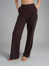 Pantalone ampio con tasche in Flannel Compact Marroni Donna - Ragno