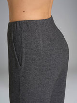 Pantalone dritto con tasche in Flannel Compact Neri Donna - Ragno