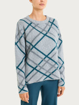 Maglia con scollo a barchetta e check pattern in Natural Soft Neri Donna - Ragno