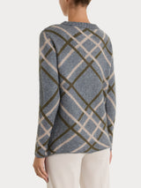 Maglia con scollo a barchetta e check pattern in Natural Soft Neri Donna - Ragno