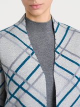 Cardigan aperto con fantasia check in Natural Soft Neri Donna - Ragno