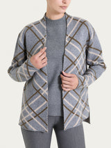 Cardigan aperto con fantasia check in Natural Soft Neri Donna - Ragno