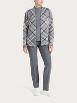 Cardigan aperto con fantasia check in Natural Soft Neri Donna - Ragno