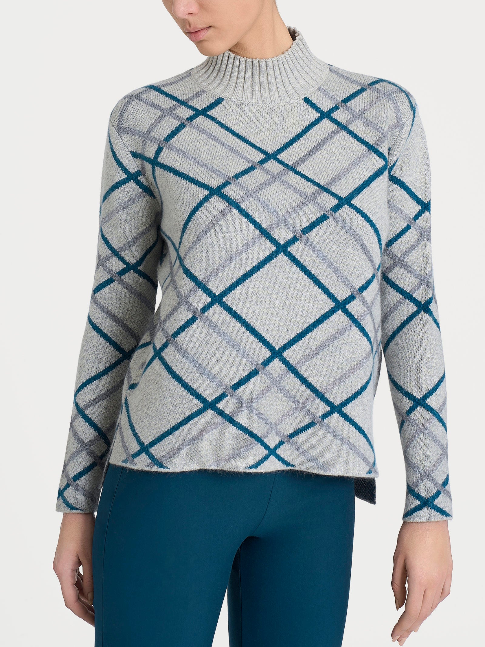 Lupetto con fantasia check in Natural Soft Neri Donna - Ragno