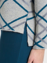 Lupetto con fantasia check in Natural Soft Neri Donna - Ragno