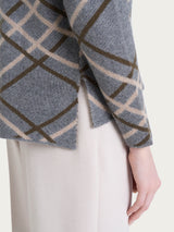 Lupetto con fantasia check in Natural Soft Neri Donna - Ragno