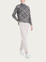 Lupetto con fantasia check in Natural Soft Neri Donna - Ragno