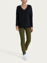 Maglia con scollo a V in Misto Alpaca Neri Donna - Ragno