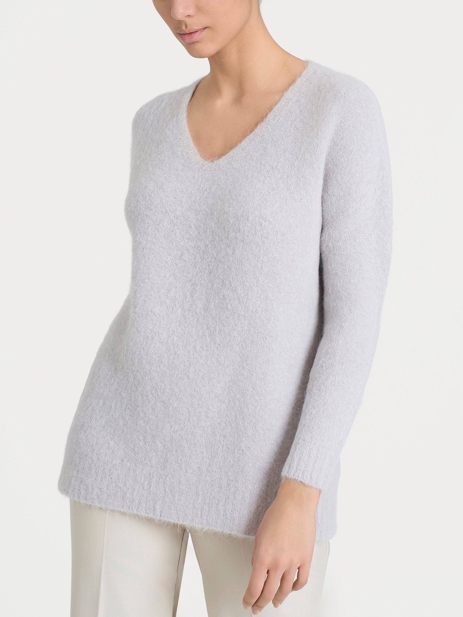 Maglia con scollo a V in Misto Alpaca Neri Donna - Ragno