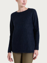 Maglia girocollo in Misto Alpaca Neri Donna - Ragno