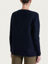 Maglia girocollo in Misto Alpaca Neri Donna - Ragno