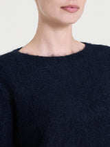 Maglia girocollo in Misto Alpaca Neri Donna - Ragno