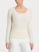 Maglia con scollo madonna in Misto Alpaca Bianchi Donna - Ragno