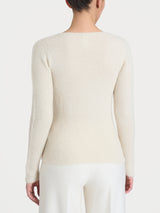 Maglia con scollo madonna in Misto Alpaca Bianchi Donna - Ragno