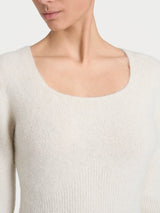 Maglia con scollo madonna in Misto Alpaca Bianchi Donna - Ragno