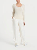 Maglia con scollo madonna in Misto Alpaca Bianchi Donna - Ragno