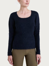 Maglia con scollo madonna in Misto Alpaca Neri Donna - Ragno