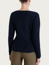 Maglia con scollo madonna in Misto Alpaca Neri Donna - Ragno