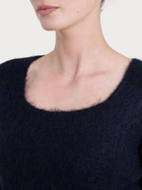 Maglia con scollo madonna in Misto Alpaca Neri Donna - Ragno