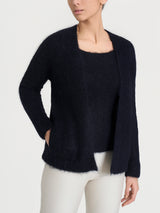 Cardigan aperto in Misto Alpaca Neri Donna - Ragno