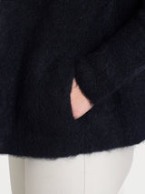 Cardigan aperto in Misto Alpaca Neri Donna - Ragno