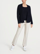 Cardigan aperto in Misto Alpaca Neri Donna - Ragno