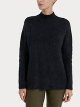 Lupetto in Misto Alpaca Neri Donna - Ragno