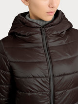 Piumerino shiny 150 grammi con cappuccio imbottito in lana Marroni Donna - Ragno