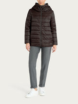 Piumerino shiny 150 grammi con cappuccio imbottito in lana Marroni Donna - Ragno