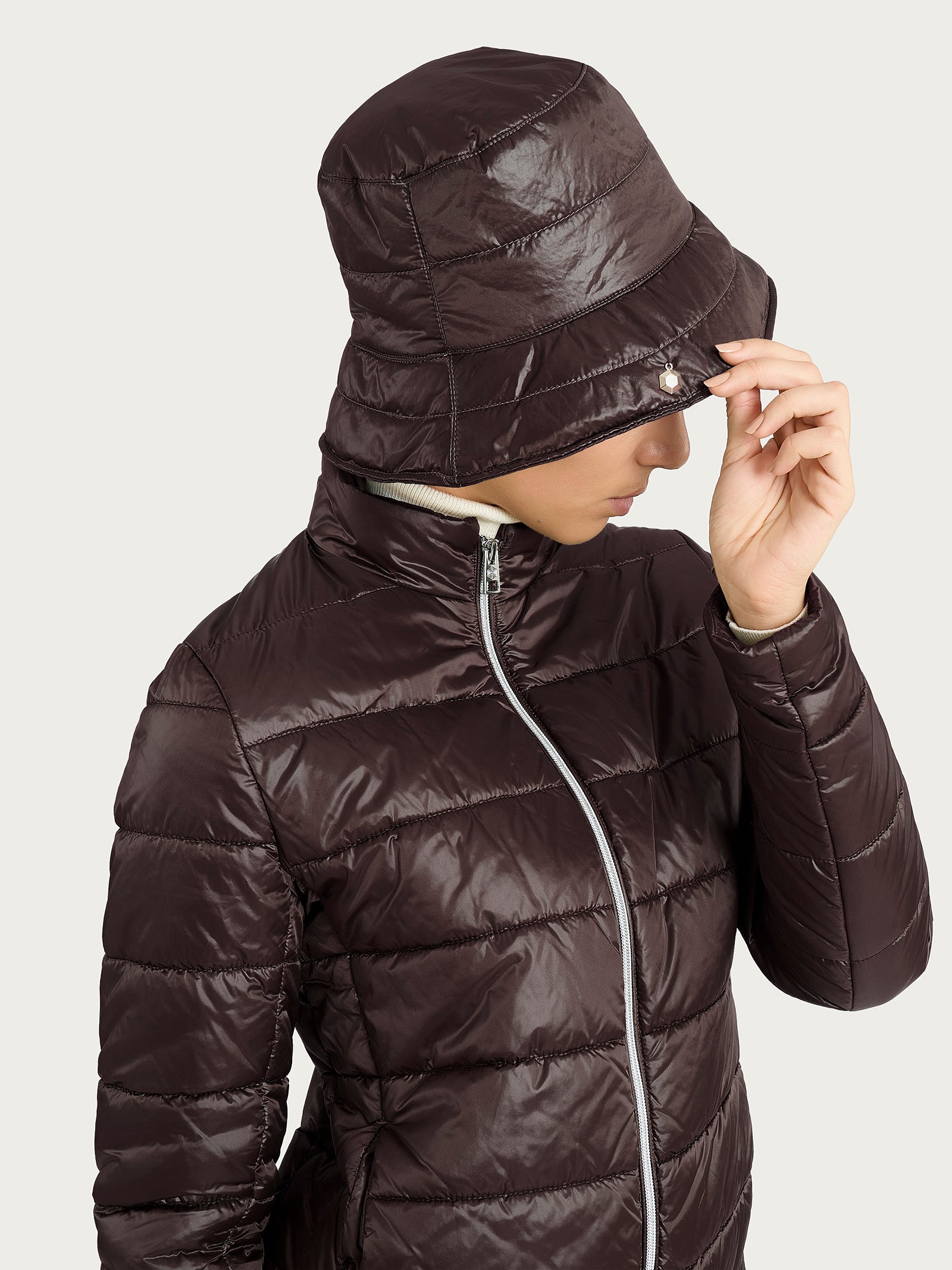 Cappello bucket imbottito in lana Marroni Donna - Ragno