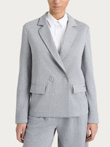 Blazer gessato doppio petto in Eco Jacquard Neri Donna - Ragno